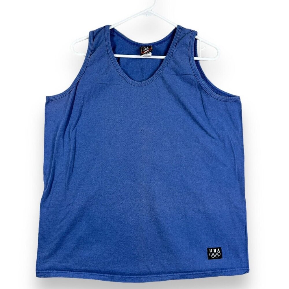 USA Olympic Tank Top Sleeveless Blue Shirt Men's Size XL USA JC Penny
